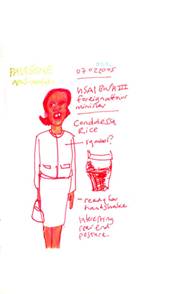 Condoleeza Rice appears fresh on the TV screen scene. How will her character unfold, at the side of Bush Jnr.